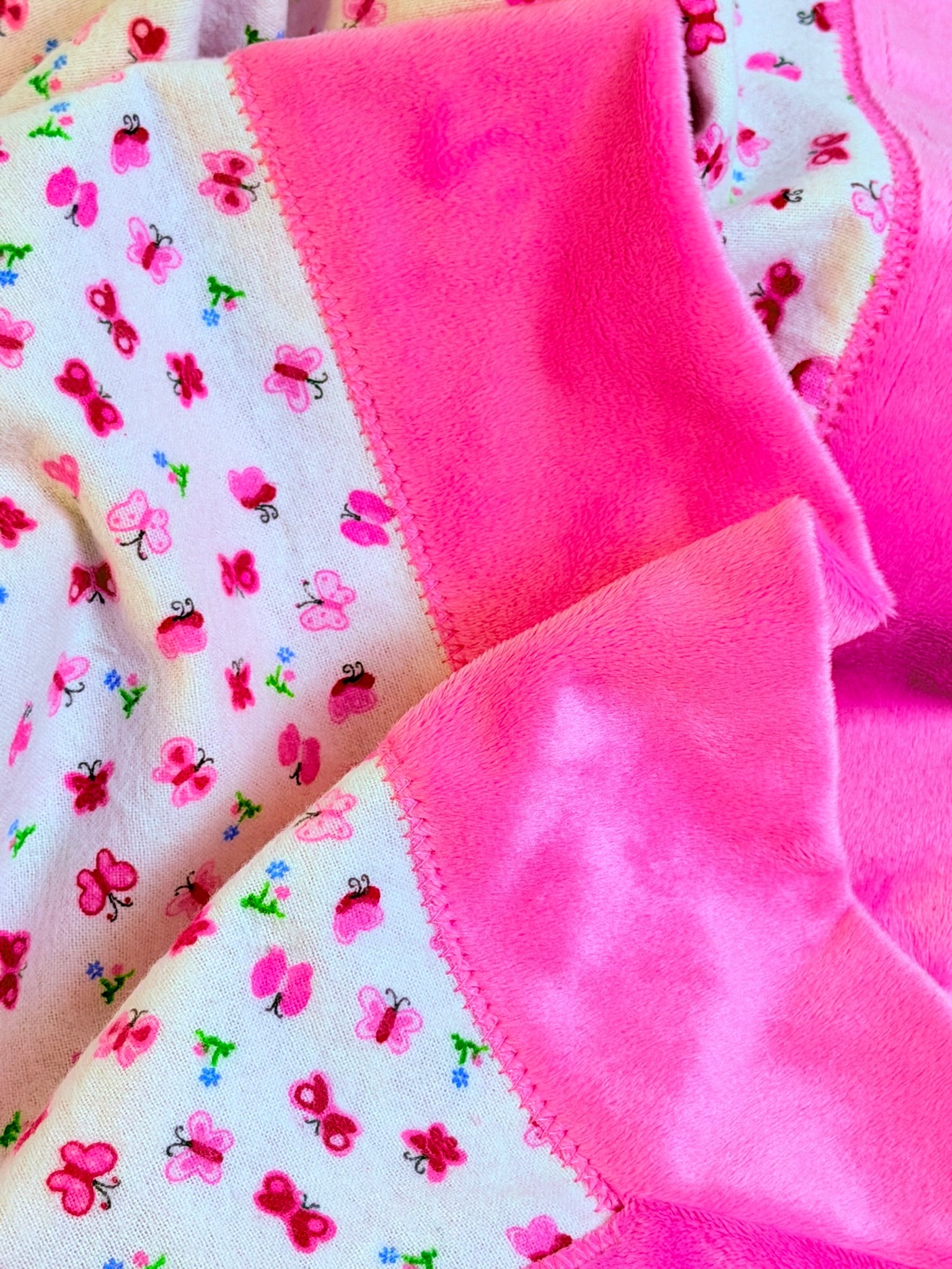 Pink Butterflies and Flowers