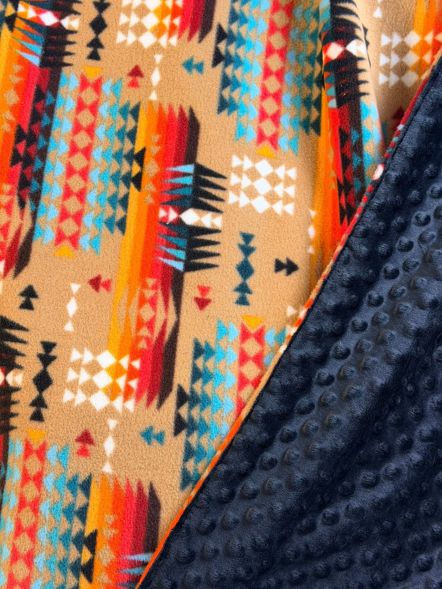 Geometric Pattern with Black Minky Dot