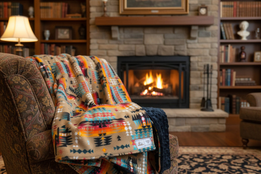 Geometric Pattern with Black Minky Dot