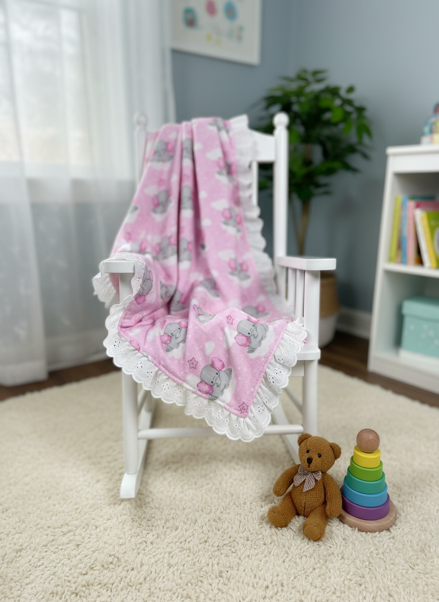 Custom Baby Blanket in nursery setting