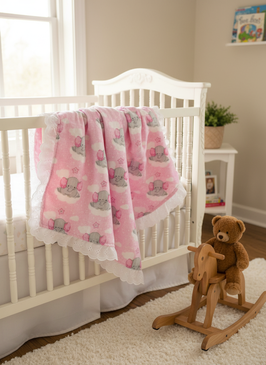 Custom Baby Blanket in nursery setting